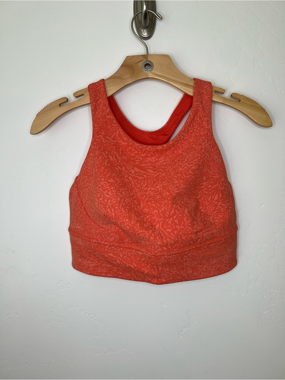 lululemon Wunder Bright Orange Patterned Racerback Sports Bra